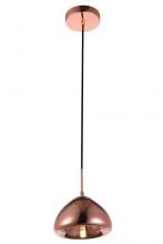 Elegant LDPD2021 - Reflection Collection Pendant D7in H5in Lt:1 Copper Finish