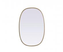 Elegant MR2B2030BRS - Metal Frame Oval Mirror 20x30 Inch in Brass