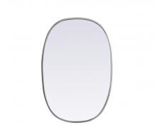 Elegant MR2B2030SIL - Metal Frame Oval Mirror 20x30 Inch in Silver