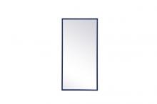 Elegant MR41428BL - Metal Frame Rectangle Mirror 14x28 Inch in Blue