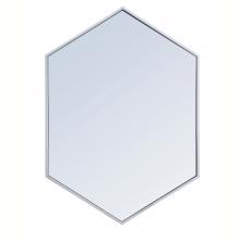 Elegant MR4424S - Metal Frame HexAgon Mirror 24 Inch in Silver