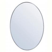 Elegant MR4624S - Metal Frame Oval Mirror 34 Inch in Silver
