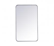 Elegant MR802236S - Soft Corner Metal Rectangular Mirror 22x36 Inch in Silver