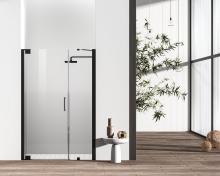Elegant SD404-4872MBK - Semi-frameless Hinged Shower Door 48x72 Matte Black
