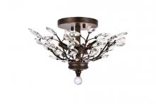 Elegant V2011F20DB/RC - Orchid 4 Light Dark Bronze Flush Mount Clear Royal Cut Crystal