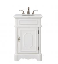 Elegant VF30421AW-VW - 21 Inch Single Bathroom Vanity in Antique White with Ivory White Engineered Marble