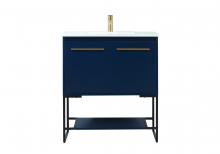 Elegant VF42530MBL - 30 Inch Single Bathroom Vanity in Blue