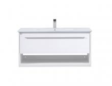 Elegant VF43040WH - 40 Inch Single Bathroom Floating Vanity in White