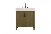 Elegant VF60630MCB - 30 inch Single Bathroom Vanity In Chestnut Brown