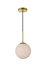 Elegant LD2232BR - Malibu 1 Light Brass Pendant With paper string ball
