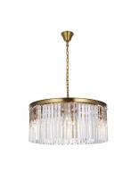 Elegant 1208D31SG/RC - Sydney 31.5 inch round crystal chandelier in satin gold