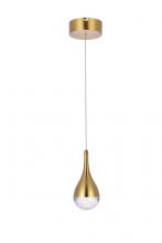Elegant 3801D4SG - Amherst 5 inch LED pendant in satin gold