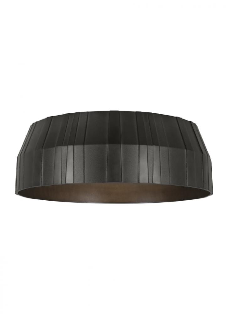 The Bling X-Large Damp Rated 1-Light Integrated Dimmable LED Ceiling Flushmount in Plated Dark Bronz