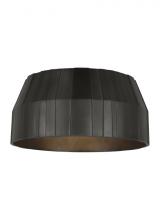 Visual Comfort & Co. Modern Collection CDFM17927PZ - The Bling Medium Damp Rated 1-Light Integrated Dimmable LED Ceiling Flushmount in Plated Dark Bronze