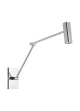 Visual Comfort & Co. Modern Collection SLTS14630N - The Ponte Medium 15-inch Damp Rated 1-Light Integrated Dimmable LED Task Wall Sconce in Polished Nic