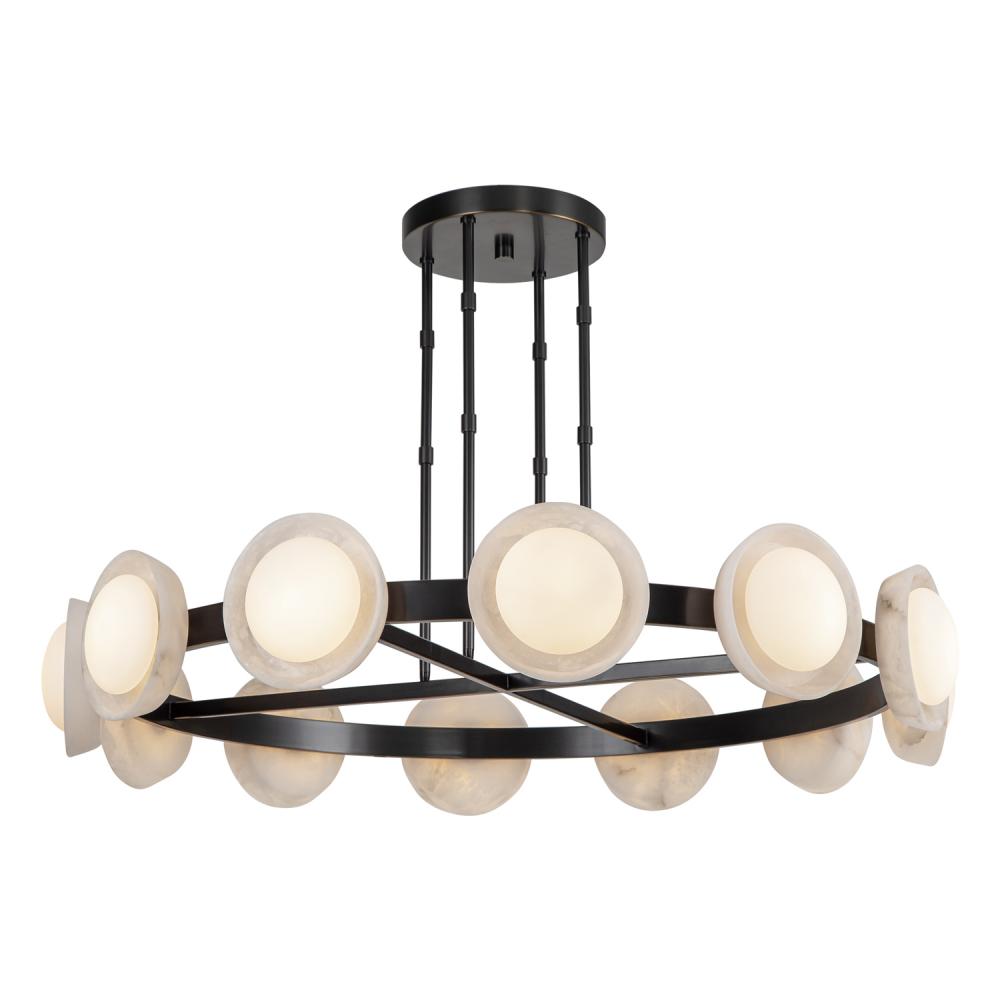 Alonso 50-in Urban Bronze/Alabaster LED Chandeliers