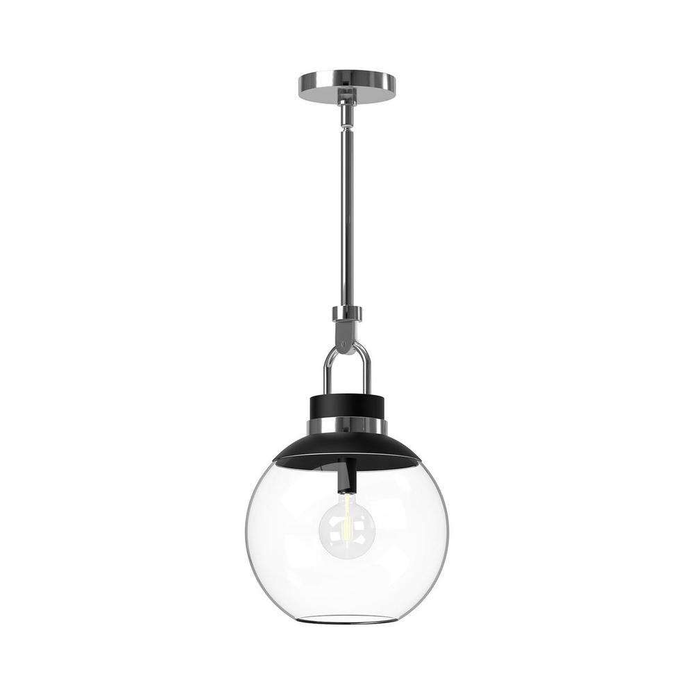 Copperfield 12-in Chrome/Clear Glass 1 Light Pendant