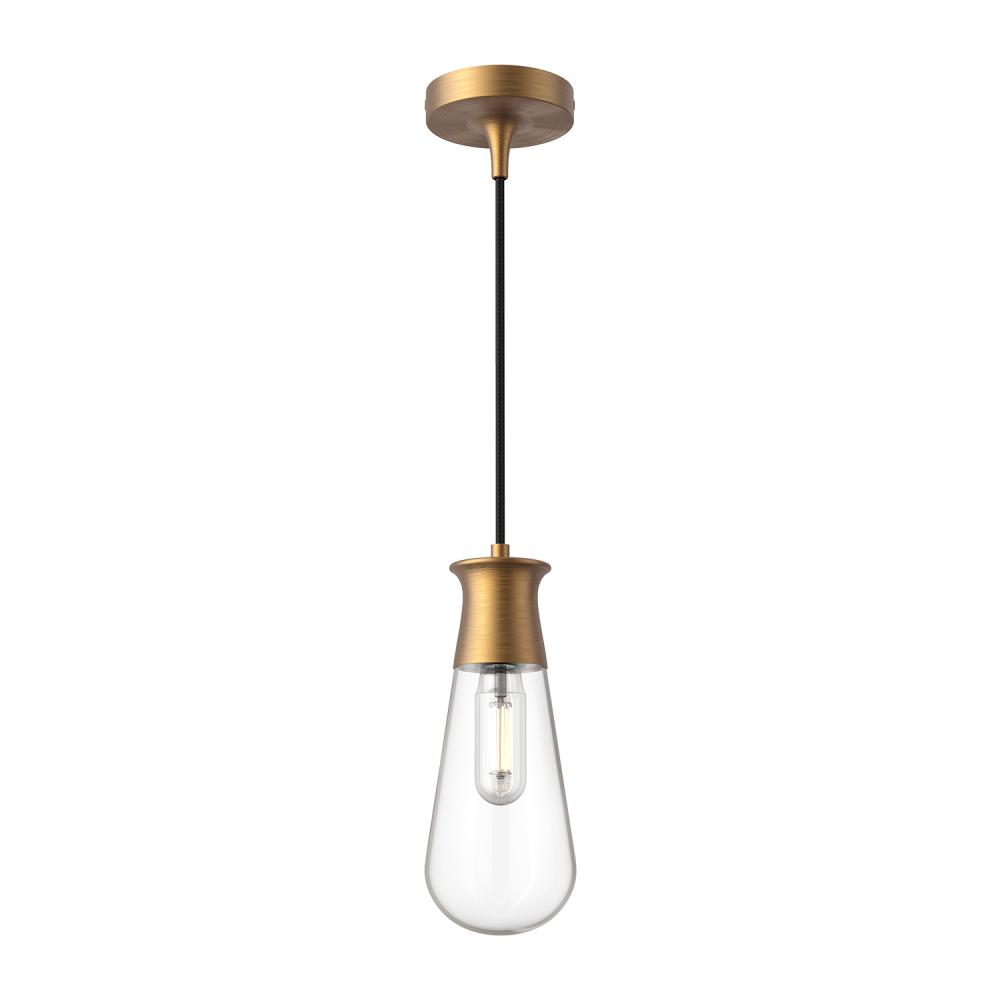 Marcel 4-in Aged Gold 1 Light Pendant