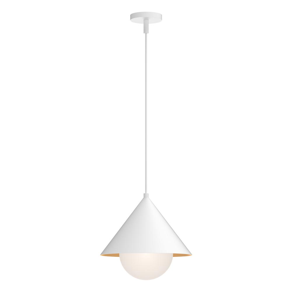 Remy 14-in White/Opal Glass 1 Light Pendant