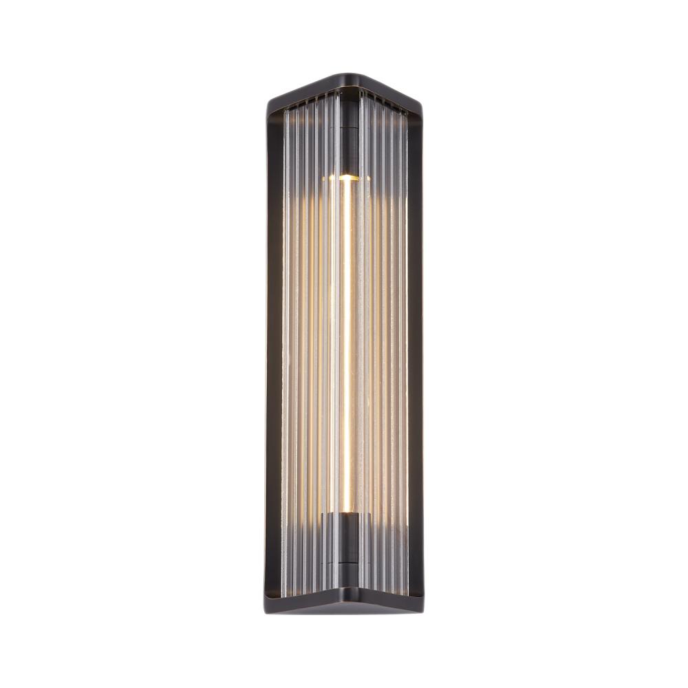 Sabre 12-in Ribbed Glass/Urban Bronze LED Wall/Vanity