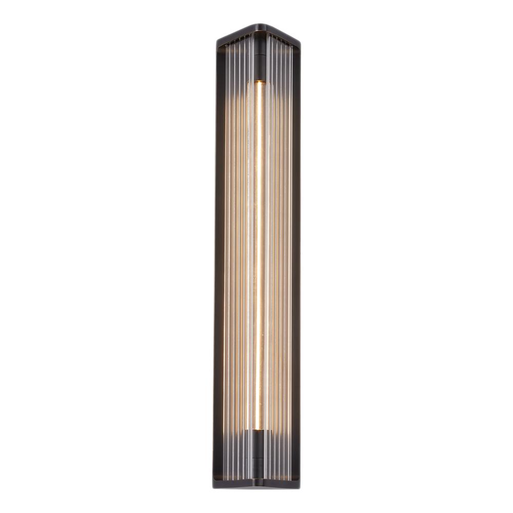 Sabre 23-in Ribbed Glass/Urban Bronze LED Wall/Vanity