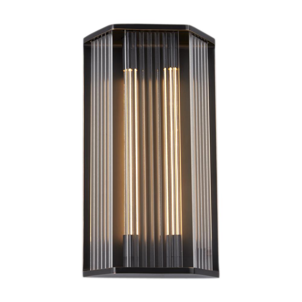 Sabre 16-in Ribbed Glass/Urban Bronze LED Wall/Vanity