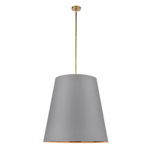 Alora Lighting PD311030VBGG - Calor 30-in Gray Linen With Gold Parchment/Vintage Brass 3 Lights Pendant