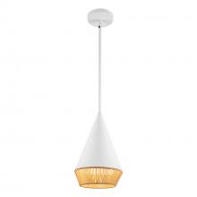 Alora Lighting PD633107WHBR - Daphne 7-in White/Brown Cotton Rope 1 Light Pendant
