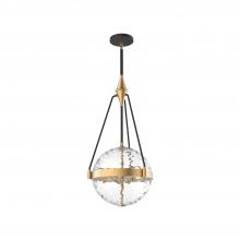 Alora Lighting PD406414BGWC - Harmony 14-in Brushed Gold/ Clear Water Glass 3 Lights Pendant