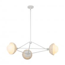 Alora Lighting CH490340WHOP - Perth 40-in White/Opal Glass 3 Lights Chandelier