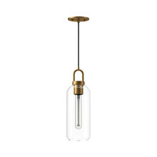 Alora Lighting PD401505AGCL - Soji 5-in Aged Gold/Clear Glass 1 Light Pendant