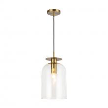 Alora Lighting PD515408BGCL - Sylvia 8-in Brushed Gold/Clear Glass 1 Light Pendant
