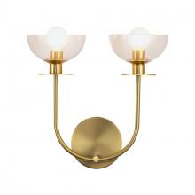 Alora Lighting WV515212BGCL - Sylvia 12-in Brushed Gold/Clear Glass 2 Lights Wall Vanity
