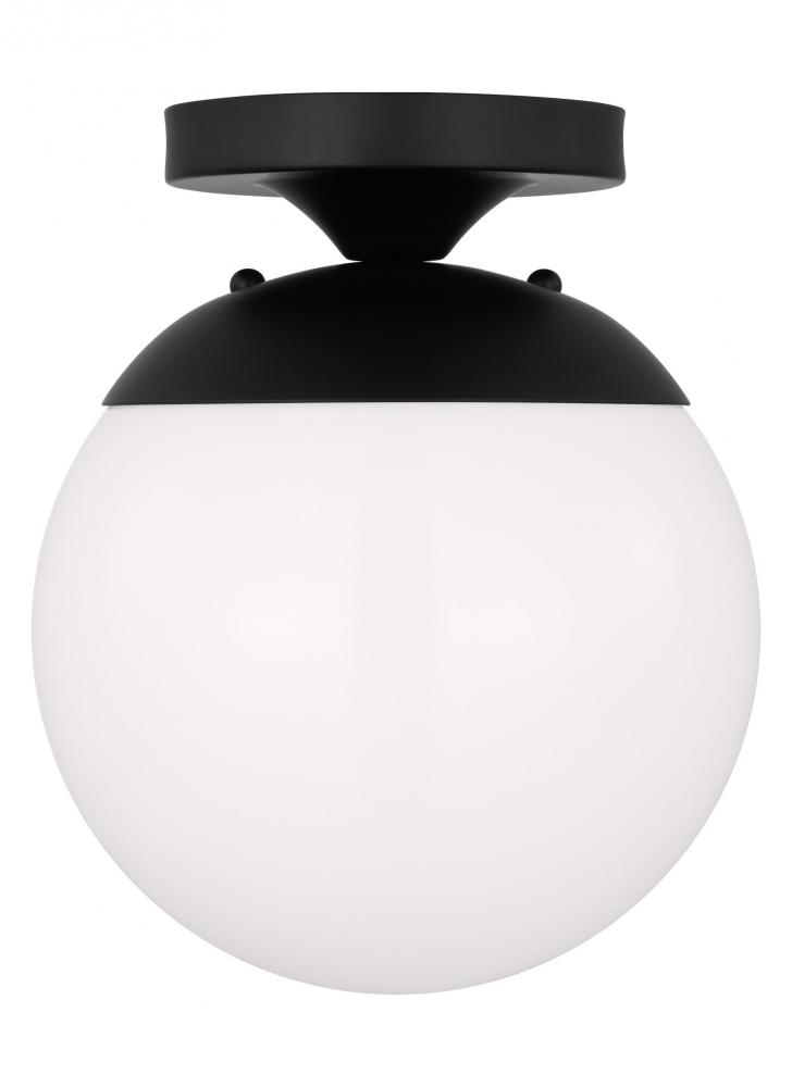Leo - Hanging Globe 1-Light LED Wall / Ceiling Semi-flush Mount in Midnight Black Finish