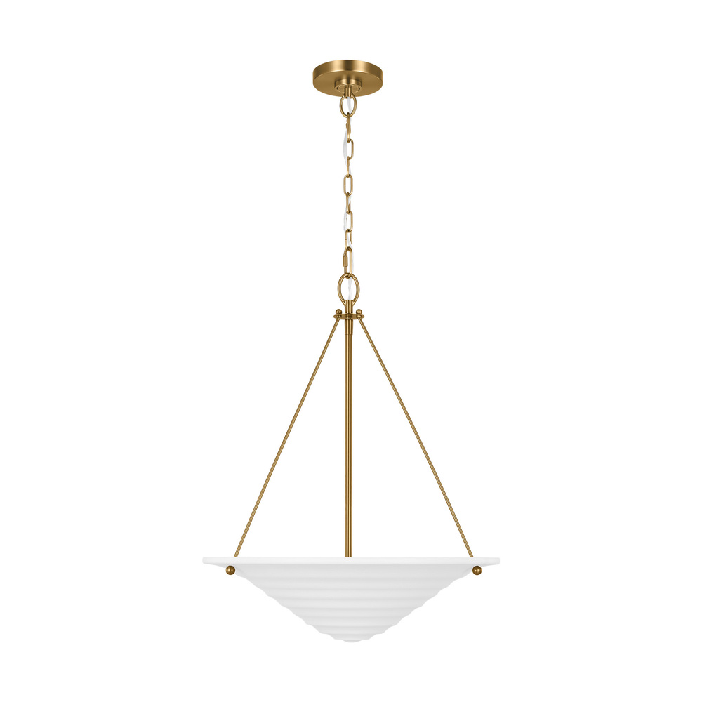 Dosinia transitional 3-light indoor dimmable large ceiling hanging pendant in textured white finish