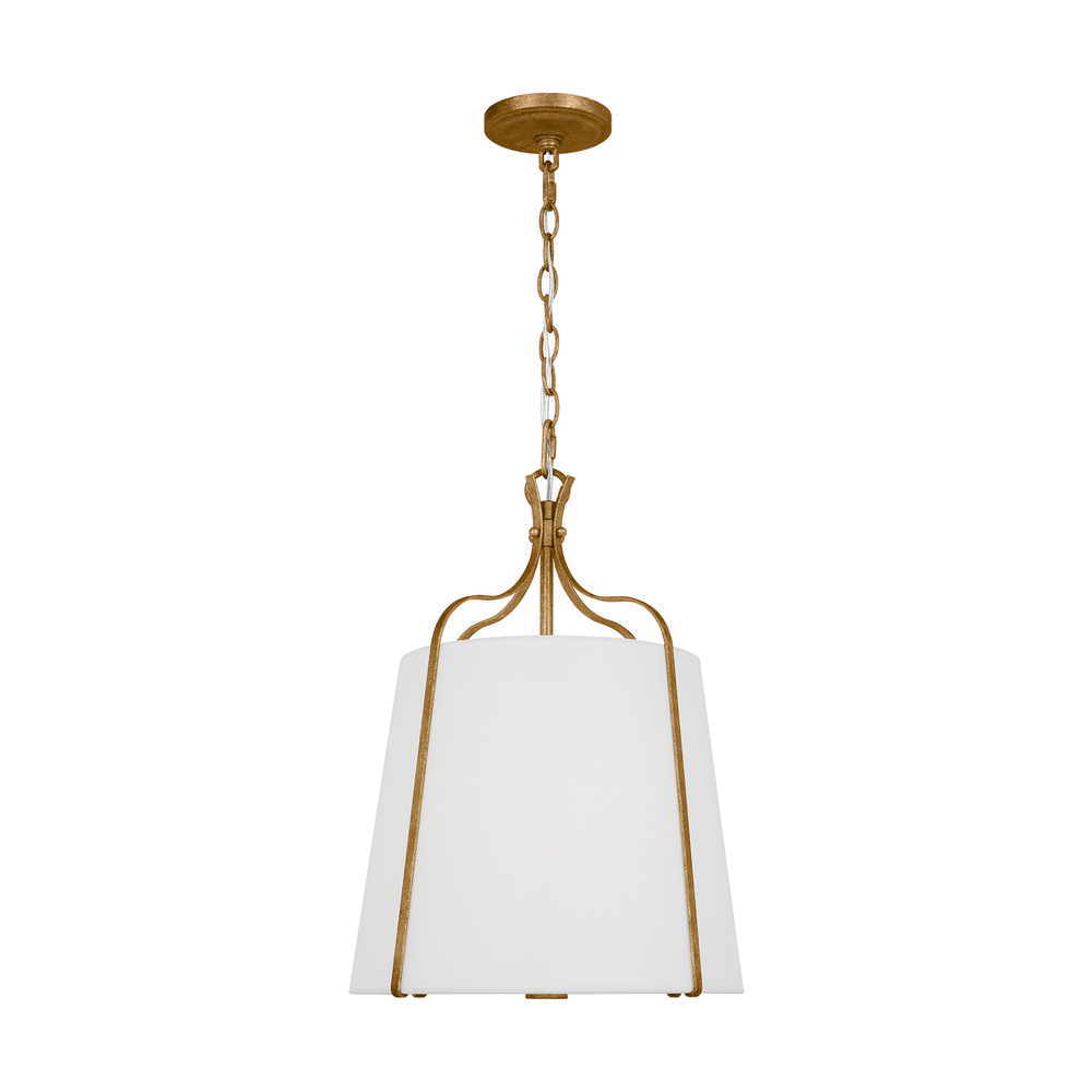Leander transitional 1-light indoor dimmable small hanging shade pendant in antique gild rustic gold