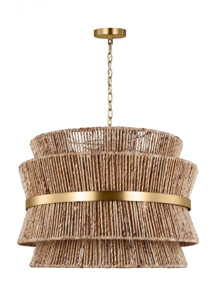 Thurlo Transitional 4-Light Indoor Dimmable Large Hanging Shade Ceiling Chandelier Light