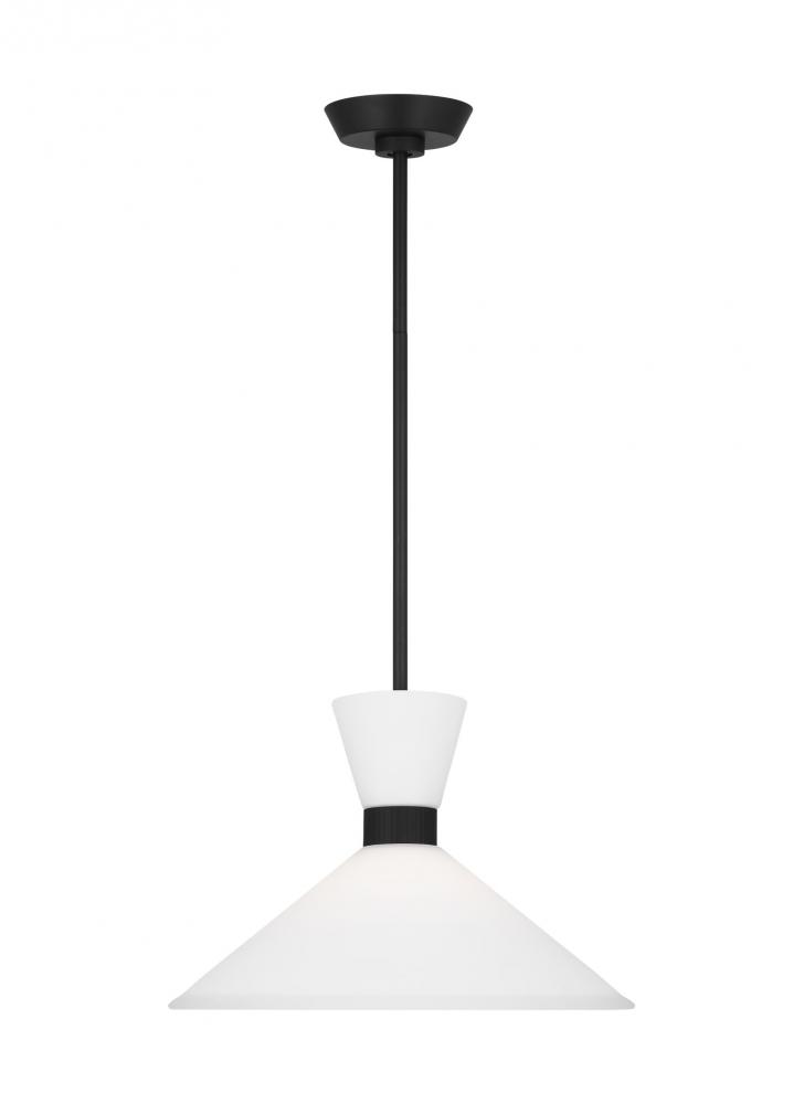 Belcarra Modern 1-Light Medium Single Pendant Ceiling Light in Midnight Black Finish