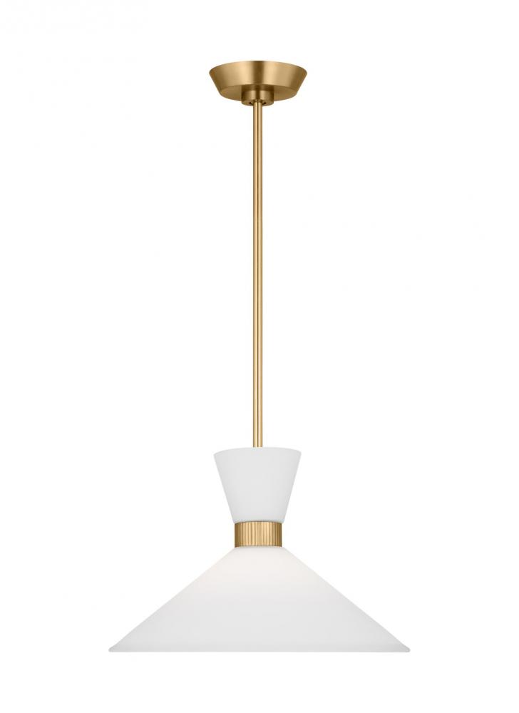 Belcarra Modern 1-Light Medium Single Pendant Ceiling Light in Satin Brass Gold