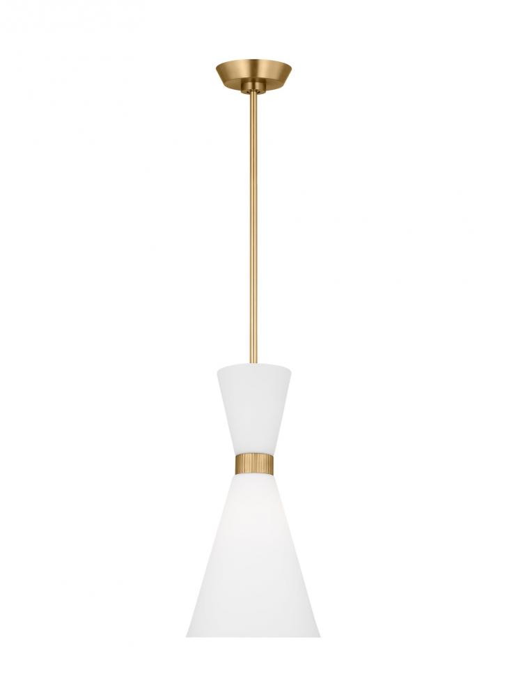Belcarra Modern 1-Light Small Single Pendant Ceiling Light in Satin Brass Gold