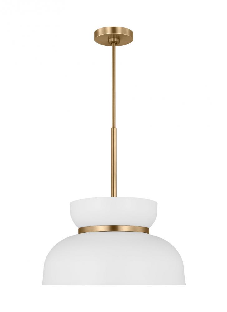 Pemberton Modern 1-Light Medium Single Pendant Ceiling Light in Matte White Finish