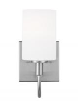Visual Comfort & Co. Studio Collection 4157101-962 - Oak Moore traditional 1-light indoor dimmable bath vanity wall sconce in brushed nickel silver finis