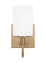 Visual Comfort & Co. Studio Collection 4157101EN3-848 - Oak Moore traditional 1-light LED indoor dimmable bath vanity wall sconce in satin brass gold finish