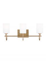Visual Comfort & Co. Studio Collection 4457103EN3-848 - Oak Moore traditional 3-light LED indoor dimmable bath vanity wall sconce in satin brass gold finish