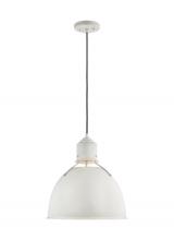 Visual Comfort & Co. Studio Collection 6680301-817 - Huey modern 1-light indoor dimmable ceiling hanging single pendant light in antique white finish wit