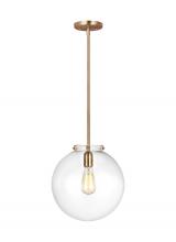 Visual Comfort & Co. Studio Collection 6692101-848 - Kate transitional 1-light indoor dimmable sphere ceiling hanging single pendant light in satin brass