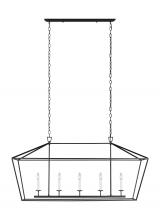 Visual Comfort & Co. Studio Collection 6692605-112 - Dianna transitional 5-light indoor dimmable linear ceiling chandelier pendant light in midnight blac