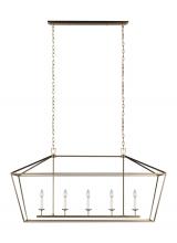 Visual Comfort & Co. Studio Collection 6692605-848 - Dianna transitional 5-light indoor dimmable linear ceiling chandelier pendant light in satin brass g