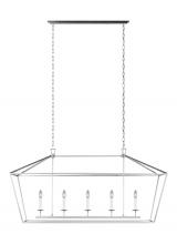 Visual Comfort & Co. Studio Collection 6692605-962 - Dianna transitional 5-light indoor dimmable linear ceiling chandelier pendant light in brushed nicke