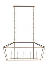 Visual Comfort & Co. Studio Collection 6692605EN-848 - Dianna transitional 5-light LED indoor dimmable linear ceiling chandelier pendant light in satin bra
